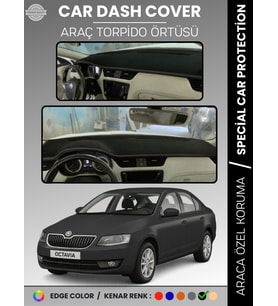 SKODA OCTAVIA A7 (2013-2019) Torpido Örtüsü Ön Göğüs Halı Torpido Koruma Tam Uyum Kaymaz UV Koruma