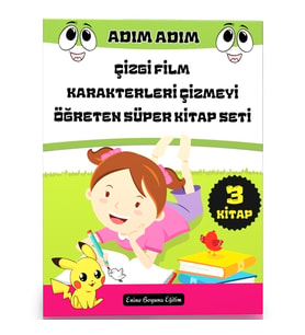 Çizgi Film Karakterleri Çizmeyi Öğreten Eğitim Seti (3 Kitap)