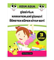 Çizgi Film Karakterleri Çizmeyi Öğreten Eğitim Seti (3 Kitap)