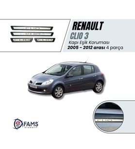 Renault Clio 3 Krom Kapı Eşik Koruması 4 Parça 2005-2012