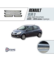 Renault Clio 3 Krom Kapı Eşik Koruması 4 Parça 2005-2012