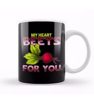 Cute & Funny My Heart Beets For You Romantic Pun Kupa Bardak Porselen