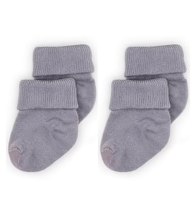 Novibaby 2'li Bambu Bebek Çorap I Cloud I 0-6 ay I Gri Yenidoğan Bebek Çorabı (Karışık)