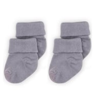 Novibaby 2'li Bambu Bebek Çorap I Cloud I 0-6 ay I Gri Yenidoğan Bebek Çorabı (Karışık)