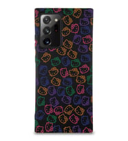 Samsung Galaxy Note 20 Ultra Uyumlu Lansman Kılıf Hello Kitty Tasarımlı İçi Kadife Kapak-Siyah (Şeffaf)