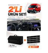 e-biz FIAT DUCATO (2006-2014) X250 Uyumlu Torpido Örtüsü + Tay Tüyü Bagaj Çantası - Siyah - FI010
