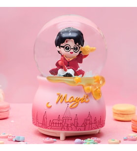 Sihirli Magic Tasarım Işıklı Müzikli Püskürtmeli Büyük Boy Kar Küresi (Beyaz - Mavi - Somon Pembe)