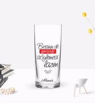 BK Gift Kişiye Özel Renkli Baskılı Gerçeği Söylemesi Lazım Tasarımlı Rakı Bardağı-1 (Beyaz)