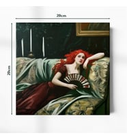 Vintage Kadın 20x20 cm Illustrasyon Kanvas Tablo – Zarif ve Hediyelik Dekor (Çok Renkli)