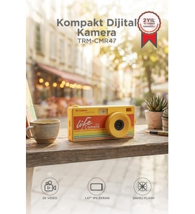 Torima Life Dijital Kamera Selfie Video Vlog Kamerası Mini Fotoğraf Makinesi CMR47 Sarı