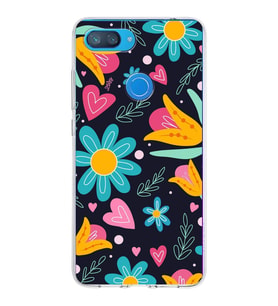 PrintiFy Xiaomi Mi 8 Lite ile Uyumlu 1mm Slim Fit Retro Renkler 1 Baskılı Şeffaf  Kılıf