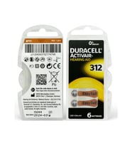Duracell 312 Numara Işitme Cihazı Pili 6'lı 1 Paket