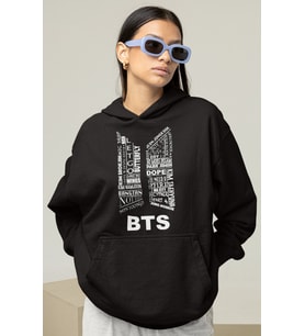 Özel Tasarım BTS Müzik Grubu Baskılı Unisex Oversize Hoodie