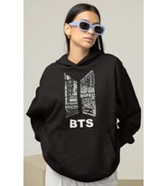 Özel Tasarım BTS Müzik Grubu Baskılı Unisex Oversize Hoodie