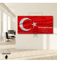 Panoramik Kanvas Makam Panosu Türk Bayrağı Atatürk ve Sanat