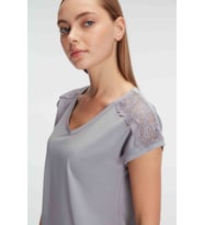Kadın Kısa Kol V Yaka Bambo Çiçek Desenli Yazlık Örme Normal Bel Pijama Takımı (Renksiz)