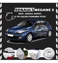 Renault Megane 3 Oto Araç Kapı Koruma Fitili 5metre Parlak Beyaz Renk
