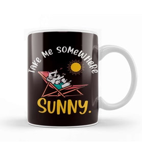 Take Me Somewhere Beach Sunny Vacation Summer Travel Sunset Kupa Bardak Porselen