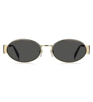 Marc Jacobs Kadın Güneş Gözlüğü - Oval Altın Metal Çerçeve Gri Cam UV400 MARC 806/S RHL/IR 58