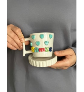 Bol Kalpli İsimli Kupa Mug (Krem)
