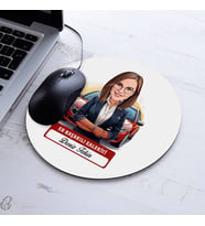 Kişiye Özel Hediye Karikatürlü En Başarılı Kadın Oto Galerici Mousepad