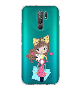 Xiaomi Redmi 9  Kamera Korumalı Kapak Vespagirl Tasarımlı Şeffaf  Kılıf