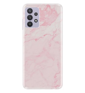 Kılıfland Samsung Galaxy A32 Kılıf Silikon Resimli Kapak Pembe Mermer Stok 1294