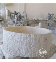 Sipahi Marble Limra Beyaz Dışı Pütürlü Derin Silindir Lavabo