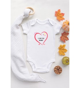 Özel Tasarım Lisanslı I Love Mummy Bebek Body Anne Bebek Badi Zıbın