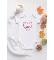 Özel Tasarım Lisanslı I Love Mummy Bebek Body Anne Bebek Badi Zıbın