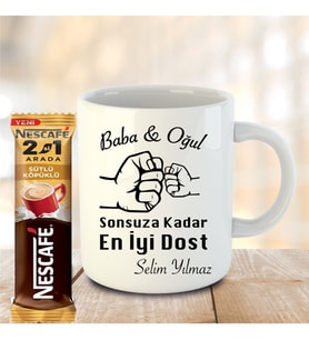 İsme ve Babalar Gününe Özel Kupa Hediyeli