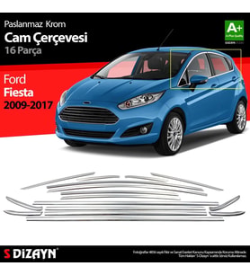 Fiesta Uyumlu Krom Cam Çerçevesi 16 Parça 2009-2017