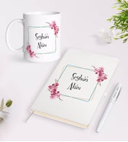 BK Gift Kişiye Özel İsimli Beyaz Defter Kalem Kupa Seti-2
