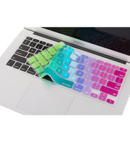 Laptop MacBook Air Pro Klavye Koruyucu 13-15-17inc İngilizce/Türkçe USTip A1466 (Yeşil-Beyaz)