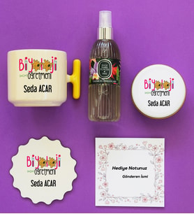 Kişiye Özel Biyoloji Öğretmeni Hediye Kutusu - Kişiye Özel T Kupa, Kolonya, Bardak Altlığı, Mum Öğretmenler Günü Hediyesi (Sarı)