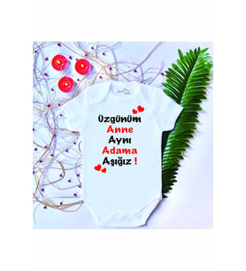 Unisex Bebek Baskılı Anne %100 Pamuklu Çıtçıtlı Body Zıbın