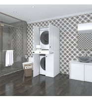 Kenzlife çamaşır-kurutma makinesi dolabı el kindi byz 187*070*60 çekmeceli kapaklı banyo (Beyaz)