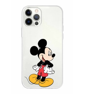 Apple iPhone 12 ProMax Uyumlu Kapak Mickey Mouse Tasarımlı Şeffaf Silikon Kılıf