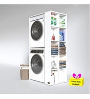 Kenzlife çamaşır-kurutma makinesi dolabı bolodenka byz 180*090*60 banyo arkalıksız + tekli duvar rafı hediyeli (Karışık)
