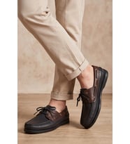 Royal Marine Siyah Kahve Premium Deri Erkek Loafer - El İşçiliği Özel Tasarım Klasik Gemi Ayakkabısı (Boat Shoe) Serisi