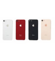 Apple iPhone 8 Arka Pil Batarya Kapak Cam Kamera Lensli (Kırmızı)