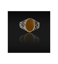 Kaplangözü Zirkon Oval Taşlı Gümüş Erkek Yüzük