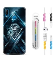Huawei P20 Lite Mate 10 20 Lite Pro P40 Lite KılıfKablo Koruma Spiral Silikon Old Owl 1649