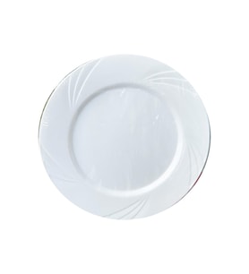 Kullan At Parti Davet Sunum Servis Plastik Sert Mika Tabak - 26 Cm. - Beyaz - 6 Adetlik Paket