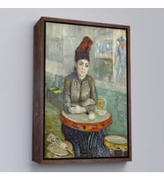 Çerçeveli Vincent van Gogh - Kafede - Le Tambourin'deki Agostina Segatori Tablo (Altın)