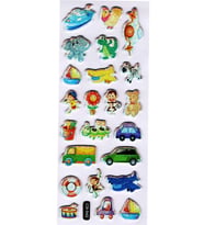 Sticker Kabartmalı Sticker Defter Planlayıcı Etiket (cb542) 16x7 cm- Taşıt ve Hayvanlar