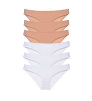 6 adet Süper Eko Set Likralı Kadın Slip Külot Ten Beyaz