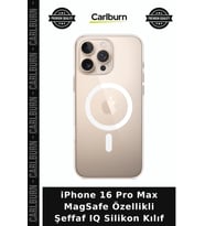 iPhone 16 Pro Max MagSafe Özellikli Şeffaf IQ Silikon Kılıf Cep Koruyucu Telefon Aracı Cihaz Kabı