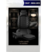 ibiza 2013 Koltuk ve Kılıf uyumlu Yastık Lüks Minder Siyah 2 Minder 2 Yastık