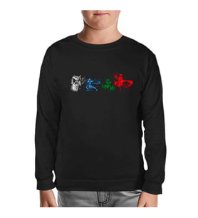 Son Hava Bükücü  Aang  Katara Prens Zuko  Toph Beifong Siyah Çocuk Sweatshirt